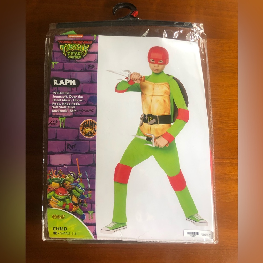 3T/4T XS TMNT Raphael Child Costume